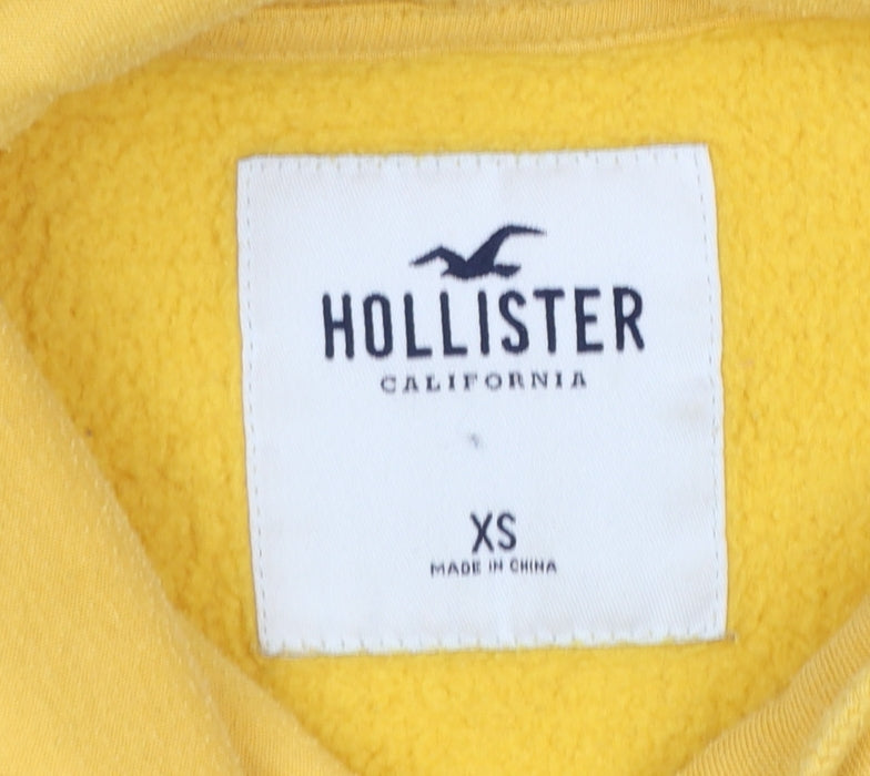 Hollister Women’s Yellow Hooded Pullover Hoodie XS Cotton Blend