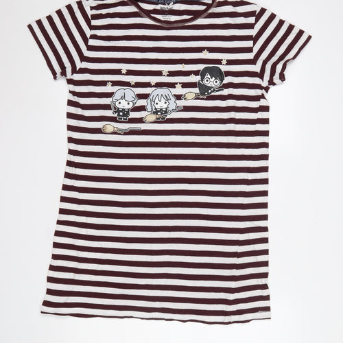 Primark Women’s Harry Potter Striped Nightshirt Size 12-14 Burgundy