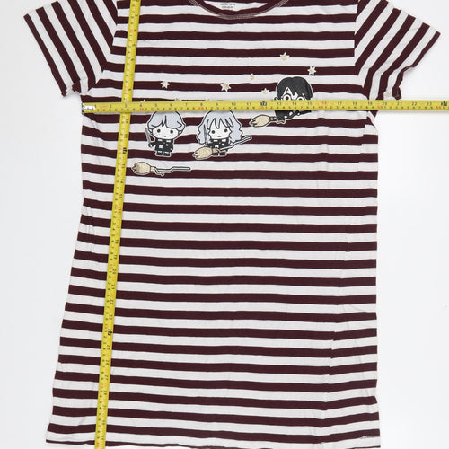 Primark Women’s Harry Potter Striped Nightshirt Size 12-14 Burgundy