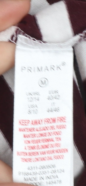 Primark Women’s Harry Potter Striped Nightshirt Size 12-14 Burgundy