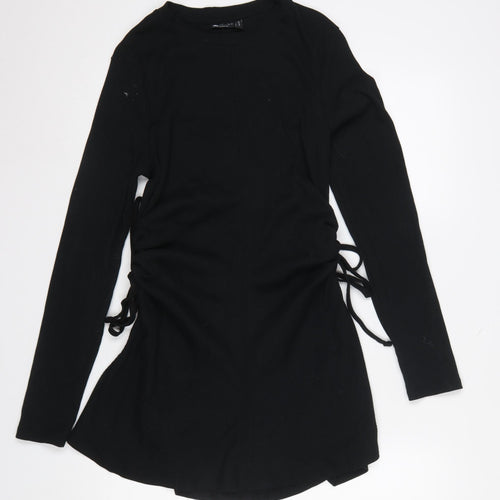 ASOS Design Women's Black Size 12 Bodycon Mini Dress Long Sleeve