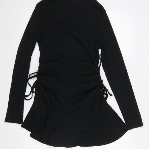 ASOS Design Women's Black Size 12 Bodycon Mini Dress Long Sleeve
