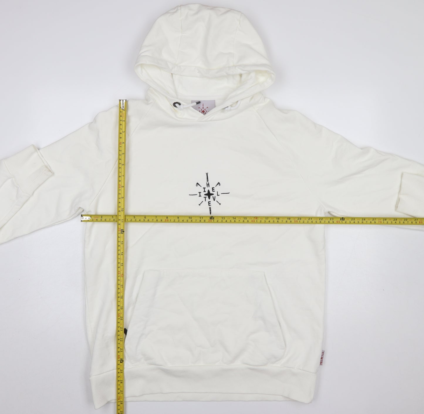 IHTEVEL Men White Pullover Hoodie M Cotton Graphic Fleece Sweatshirt