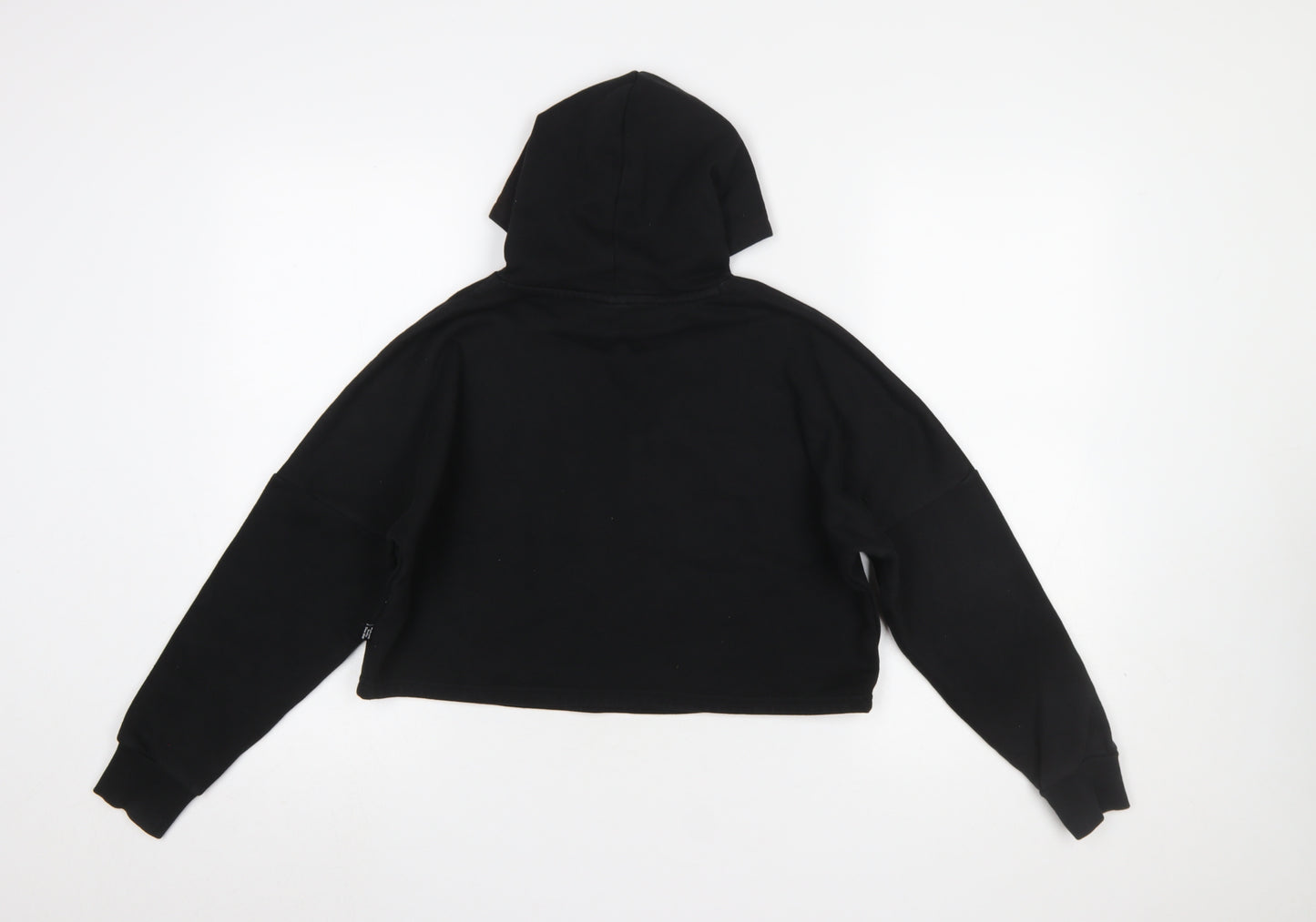 Puma Girls Black Logo Pullover Hoodie Size L Cotton Blend Fleece