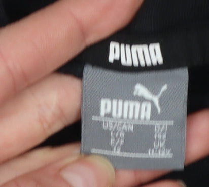Puma Girls Black Logo Pullover Hoodie Size L Cotton Blend Fleece