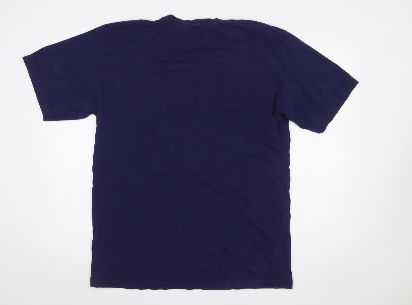 Cottonfield Sport Men's Blue Colourblock Crew Neck T-Shirt Size L