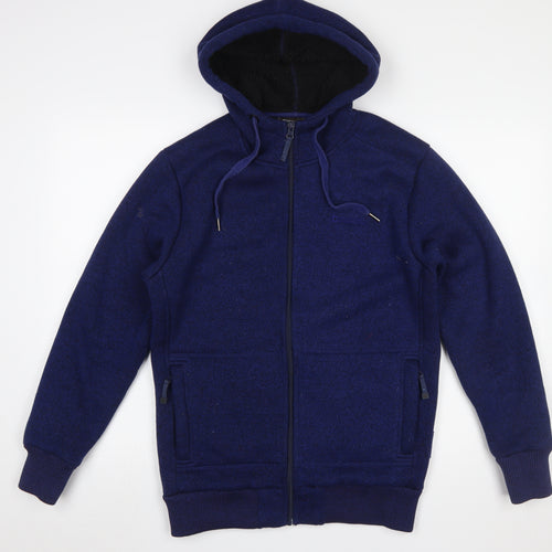 Mountain Warehouse Men's Blue Hooded Fleece Jacket Size S