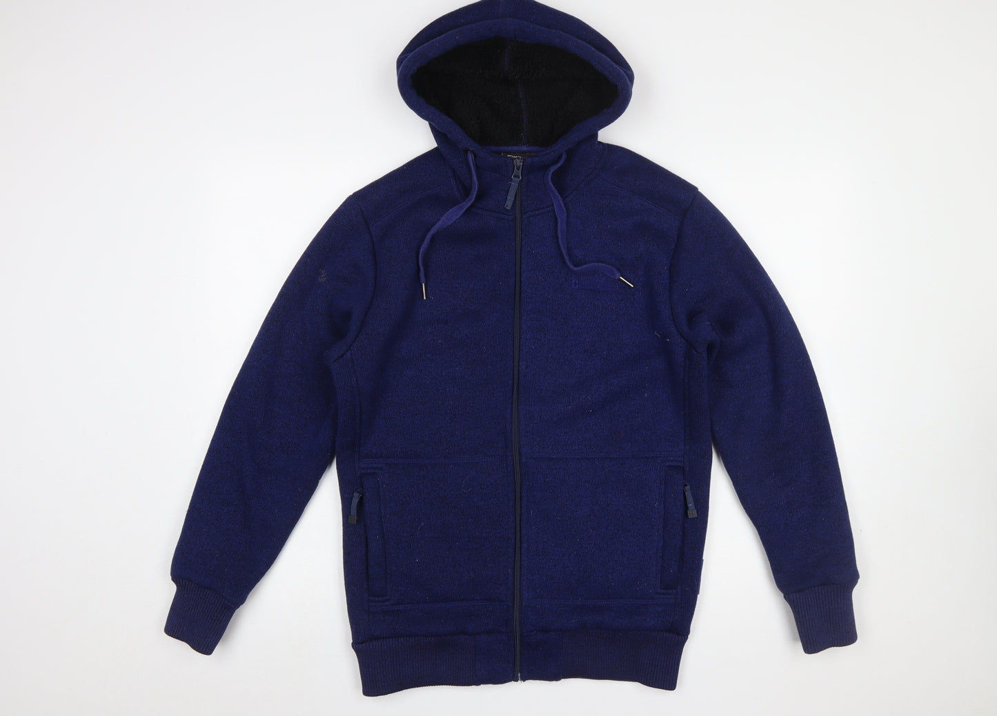 Mountain Warehouse Men's Blue Hooded Fleece Jacket Size S