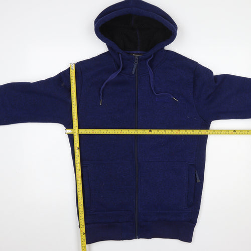 Mountain Warehouse Men's Blue Hooded Fleece Jacket Size S