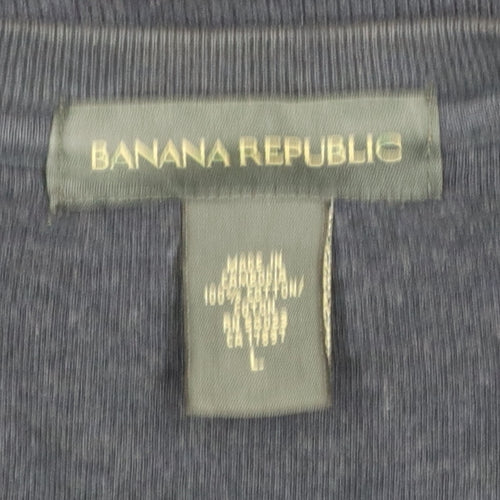 Banana Republic Men's Blue Cotton Crew Neck Pullover Sweatshirt L