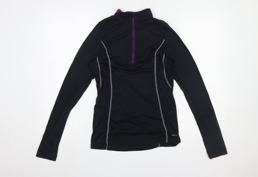 Ronhill Women's Black Size 12 Long Sleeve 1/4 Zip Running Top