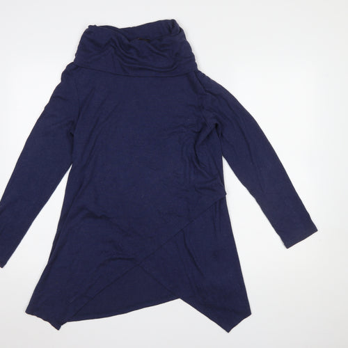 Phase Eight Women Blue Size 16 Cowl Neck Long Sleeve Tunic Top