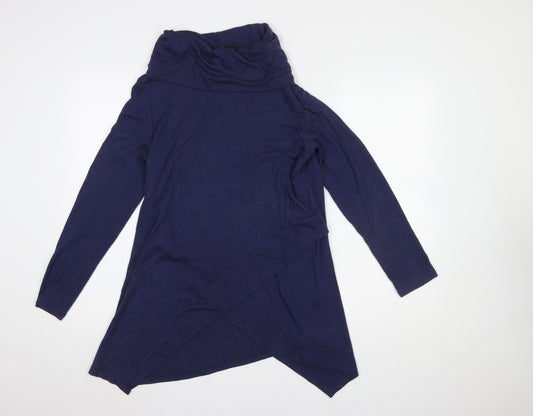 Phase Eight Women Blue Size 16 Cowl Neck Long Sleeve Tunic Top