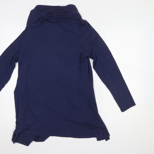 Phase Eight Women Blue Size 16 Cowl Neck Long Sleeve Tunic Top