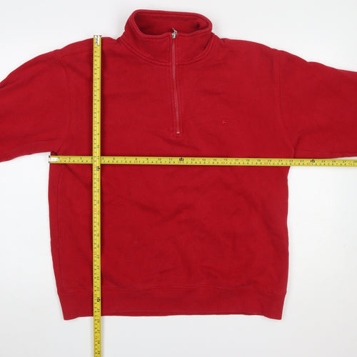 Fila Mens Red 1/2 Zip Pullover Fleece Sweatshirt Size M