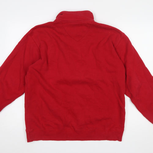 Fila Mens Red 1/2 Zip Pullover Fleece Sweatshirt Size M