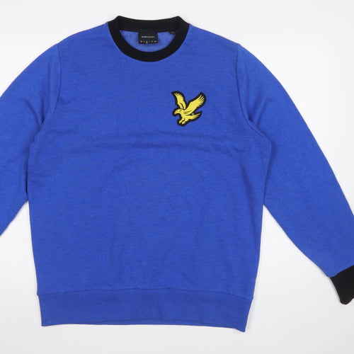 Lyle & Scott Mens Blue Crew Neck Sweatshirt Size L Cotton Blend