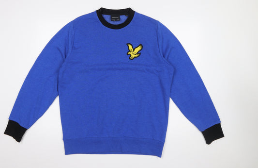 Lyle & Scott Mens Blue Crew Neck Sweatshirt Size L Cotton Blend