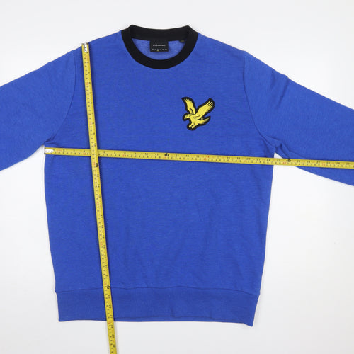 Lyle & Scott Mens Blue Crew Neck Sweatshirt Size L Cotton Blend
