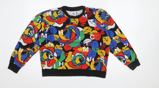 Adidas Rich Mnisi Multicoloured Floral Crew Neck Cotton Sweatshirt Women’s S