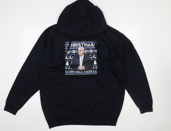 UCC Men's Black XL Pullover Christmas Graphic Hoodie