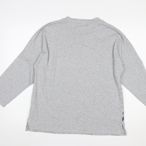 Isle Collection Women's Grey Floral Pullover Jumper M Regular Fit