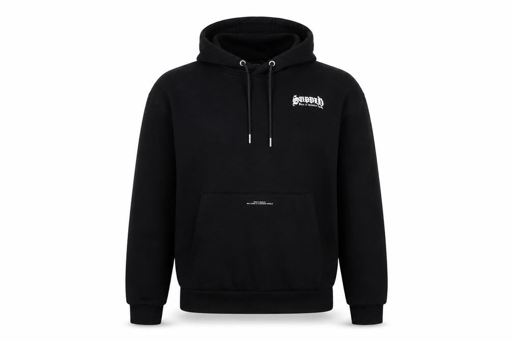 Front view of Supply & Demand Men’s Black Pullover Hoodie S Regular Fit Streetwear