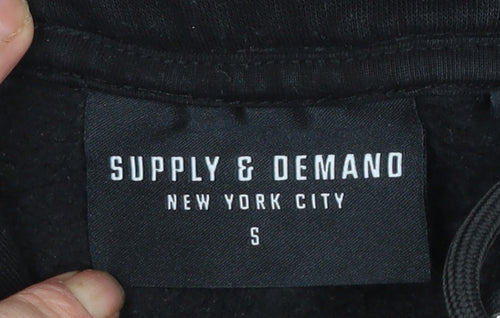 Supply & Demand Men’s Black Pullover Hoodie S Regular Fit Streetwear