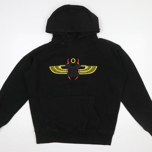 Melanin Floe's Men's Black Embroidered Pullover Hoodie L