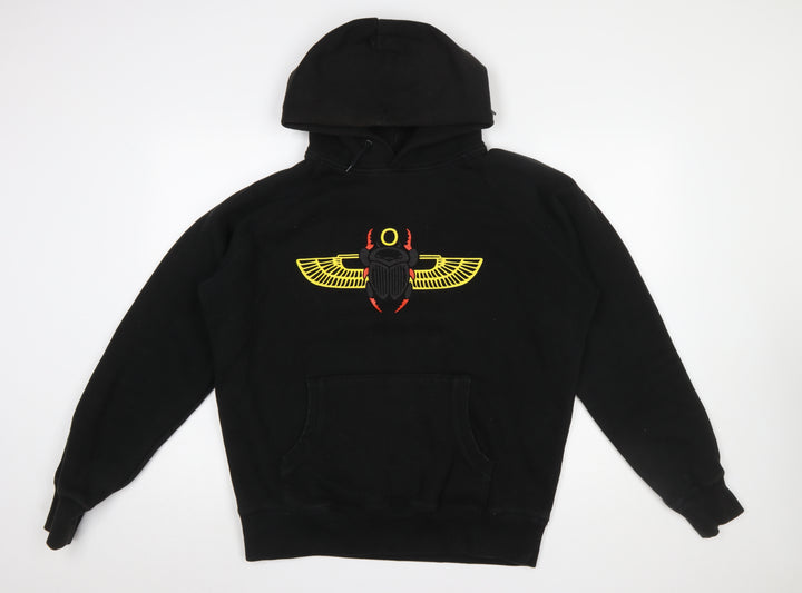 Melanin Floe's Men's Black Embroidered Pullover Hoodie L