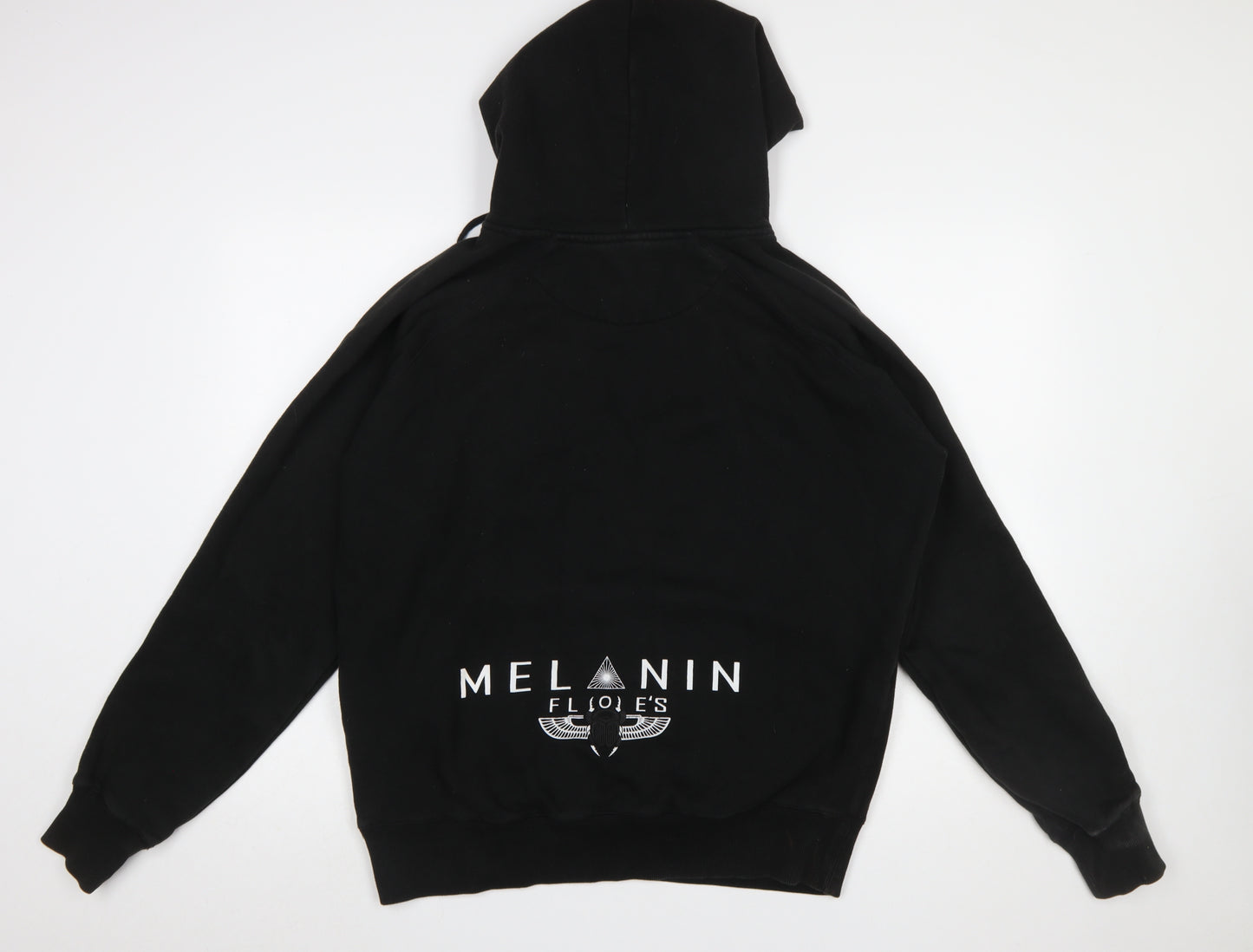 Melanin Floe's Men's Black Embroidered Pullover Hoodie L