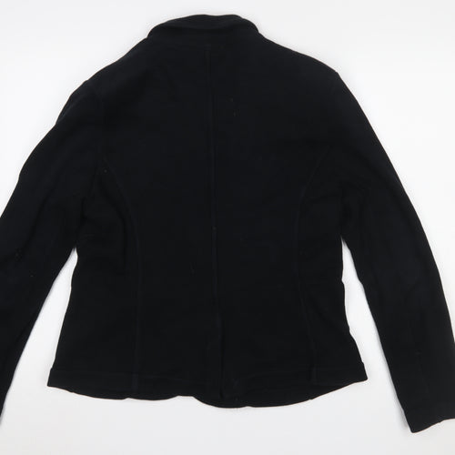 Whistles Women Black Cotton Two-Button Blazer Jacket UK 16