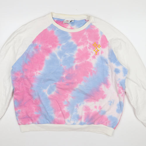 Luke Franchina Womens Multicoloured Tie Dye Pullover Sweatshirt 2XL Cotton