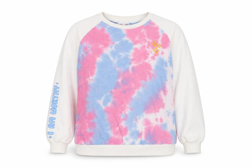 Front view of Luke Franchina women’s multicoloured tie dye pullover sweatshirt 2xl cotton