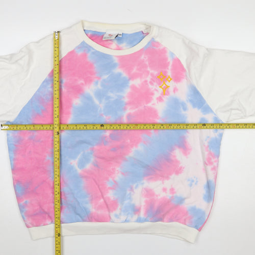 Luke Franchina Womens Multicoloured Tie Dye Pullover Sweatshirt 2XL Cotton