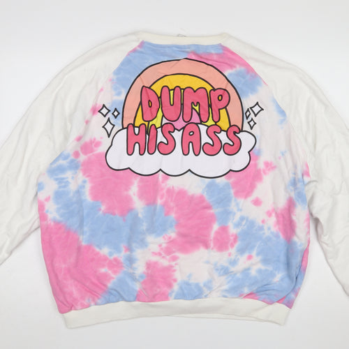 Luke Franchina Womens Multicoloured Tie Dye Pullover Sweatshirt 2XL Cotton