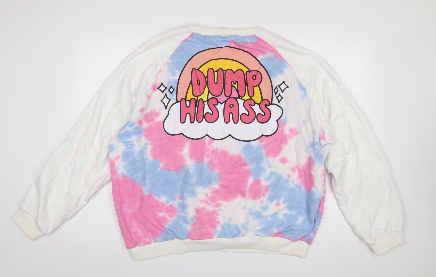 Luke Franchina Womens Multicoloured Tie Dye Pullover Sweatshirt 2XL Cotton