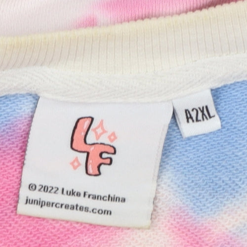 Luke Franchina Womens Multicoloured Tie Dye Pullover Sweatshirt 2XL Cotton