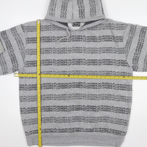Lonsdale Men’s Grey XL Pullover Hoodie Sports Logo Print