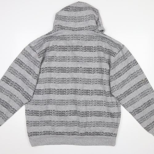 Lonsdale Men’s Grey XL Pullover Hoodie Sports Logo Print