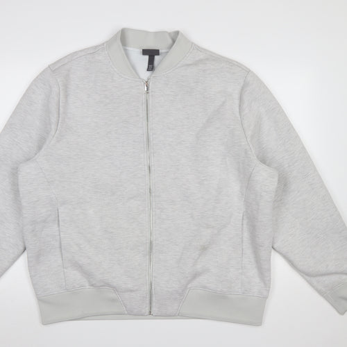 H&M Men’s Grey Full Zip Sweatshirt 2XL Regular Fit Lightweight