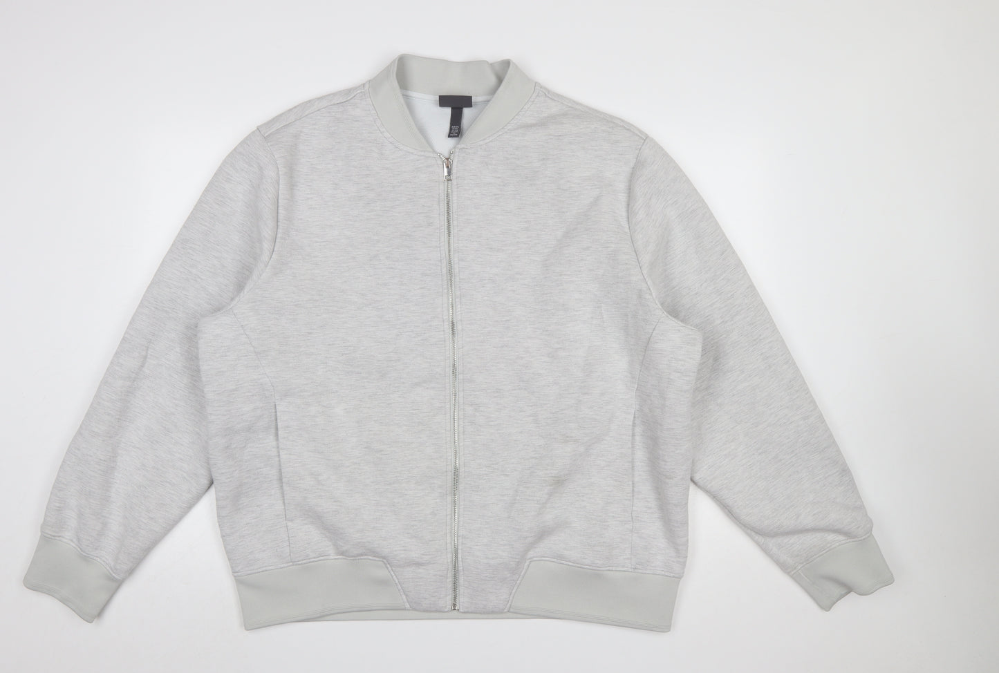 H&M Men’s Grey Full Zip Sweatshirt 2XL Regular Fit Lightweight