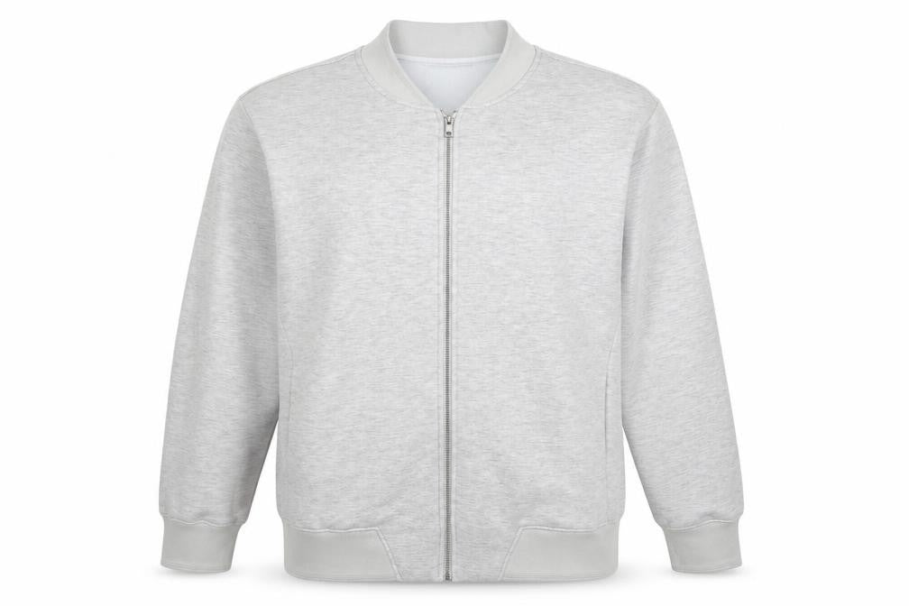 Front view of H&M Men’s Grey Full Zip Sweatshirt 2XL Regular Fit Lightweight