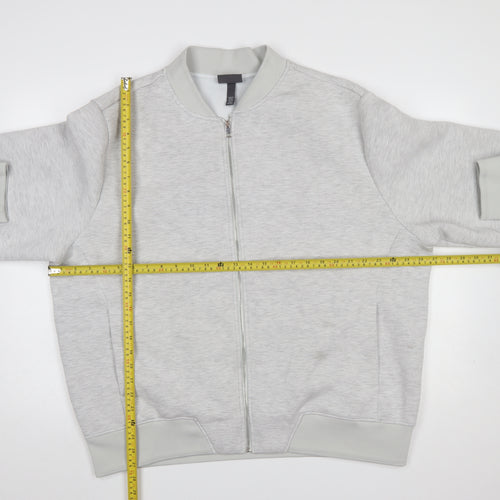 H&M Men’s Grey Full Zip Sweatshirt 2XL Regular Fit Lightweight