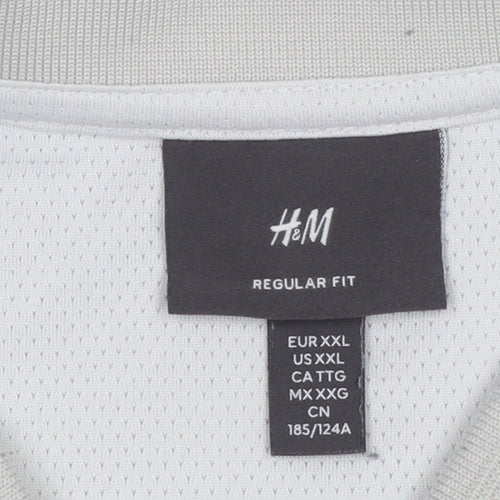 H&M Men’s Grey Full Zip Sweatshirt 2XL Regular Fit Lightweight
