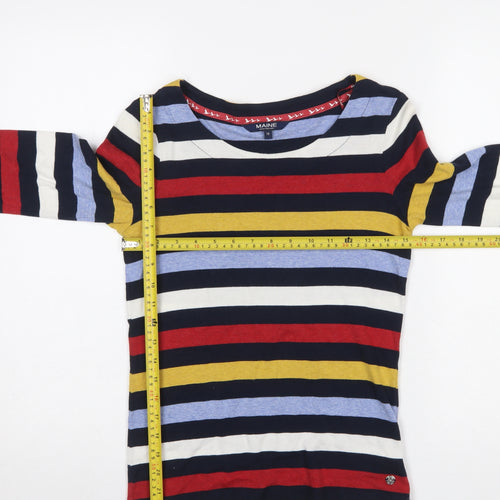 Maine New England Women's Multicoloured Striped 3/4 Sleeve Jersey T-Shirt Size 10