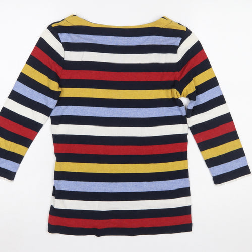 Maine New England Women's Multicoloured Striped 3/4 Sleeve Jersey T-Shirt Size 10