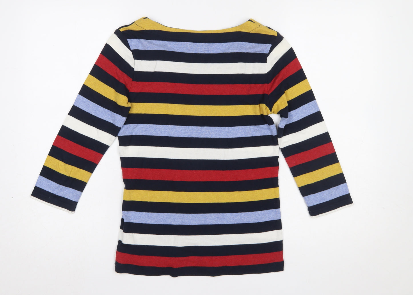 Maine New England Women's Multicoloured Striped 3/4 Sleeve Jersey T-Shirt Size 10