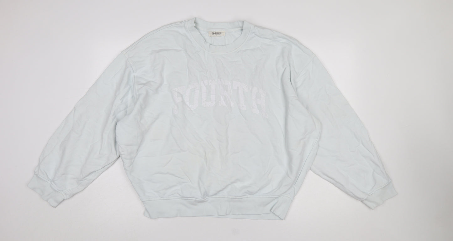4th & Reckless Women’s Light Blue Crew Neck Pullover Sweatshirt S