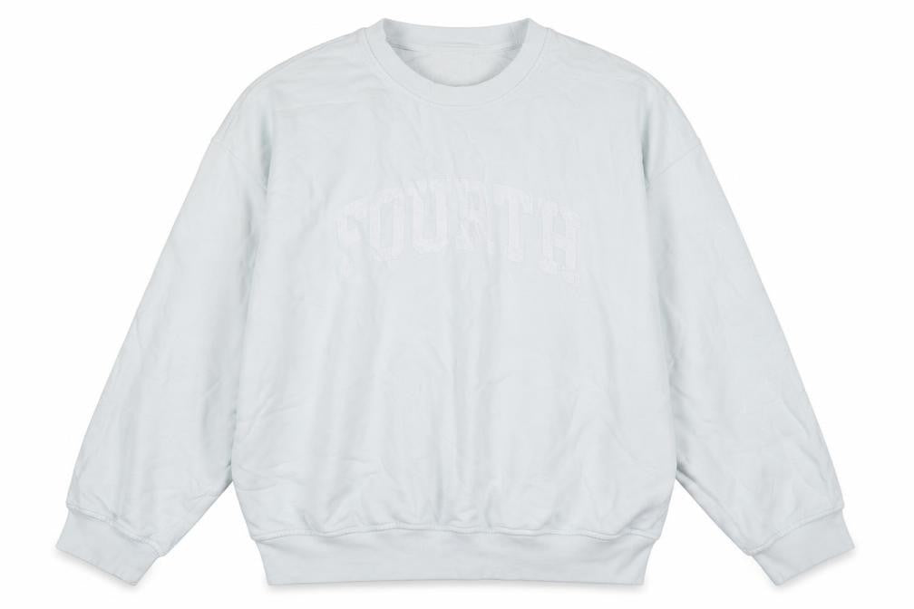 Front view of 4th & Reckless Women’s Light Blue Crew Neck Pullover Sweatshirt S